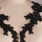 1 Pair Black Beaded Lace Appliqué 10 Inch Floral Embroidered Sequined